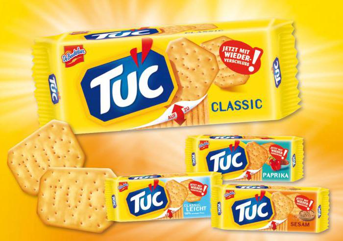 TUC הוא עוגיות קרקרים. יצרן, סוגי, הרכב ביקורות