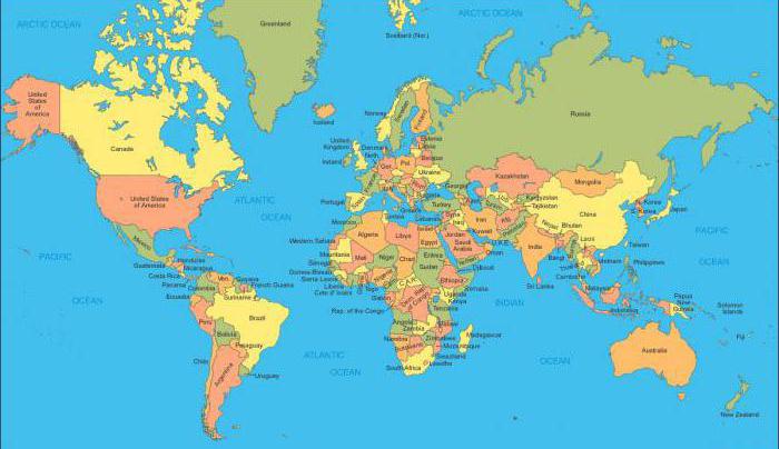 מפה גיאוגרפית של מדינות העולם
